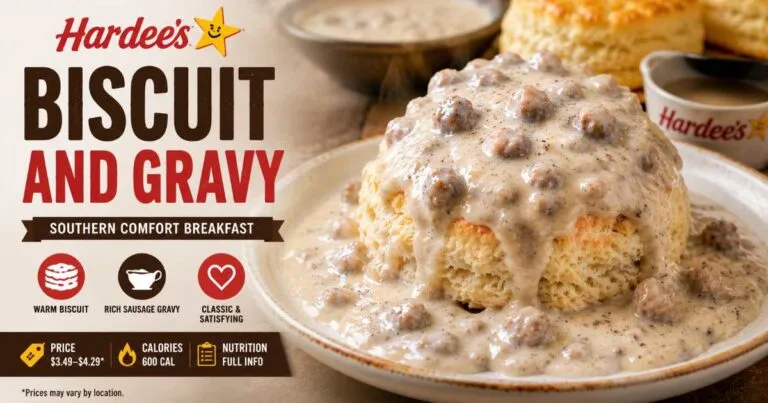 Hardee's Biscuit N Gravy with sausage gravy biscuit breakfast calories nutrition and price guide