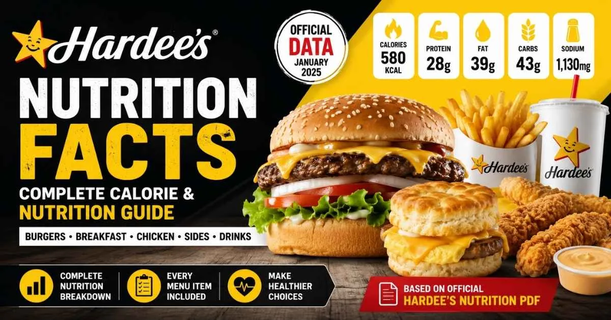 Hardee’s Nutrition Facts 2026 – Complete Calories & Menu Guide Infographic